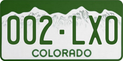 CO license plate 002LXO