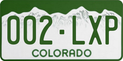 CO license plate 002LXP