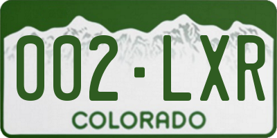 CO license plate 002LXR
