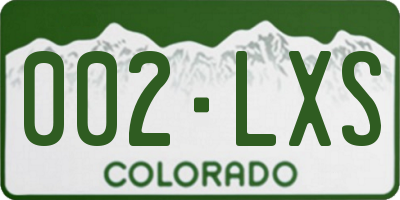 CO license plate 002LXS