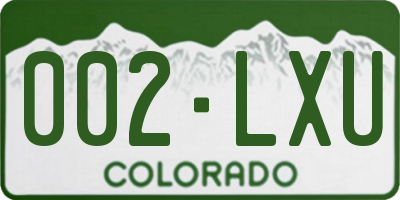 CO license plate 002LXU