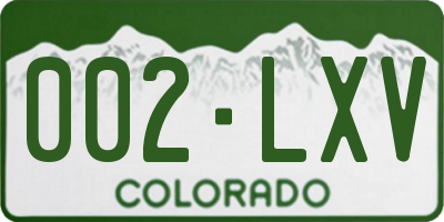 CO license plate 002LXV