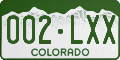 CO license plate 002LXX