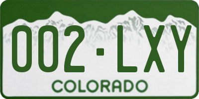 CO license plate 002LXY