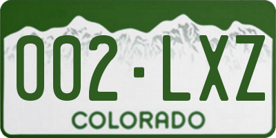 CO license plate 002LXZ