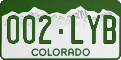 CO license plate 002LYB