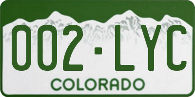 CO license plate 002LYC