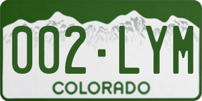 CO license plate 002LYM