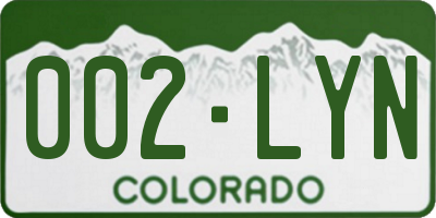 CO license plate 002LYN
