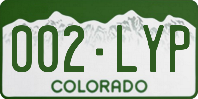 CO license plate 002LYP