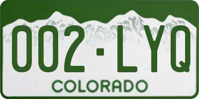 CO license plate 002LYQ