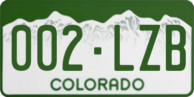 CO license plate 002LZB