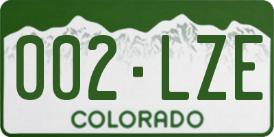 CO license plate 002LZE