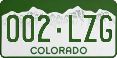 CO license plate 002LZG