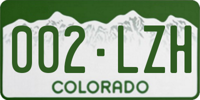 CO license plate 002LZH