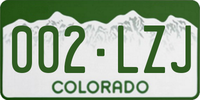 CO license plate 002LZJ