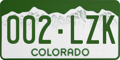 CO license plate 002LZK