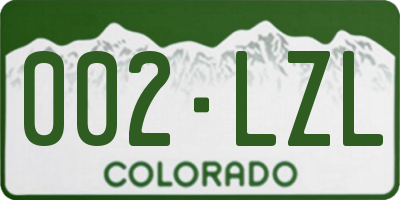 CO license plate 002LZL