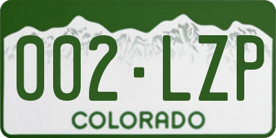 CO license plate 002LZP