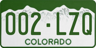 CO license plate 002LZQ