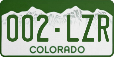 CO license plate 002LZR