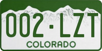 CO license plate 002LZT