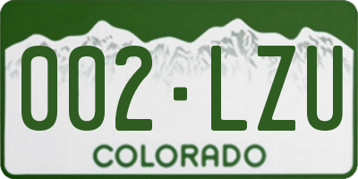 CO license plate 002LZU