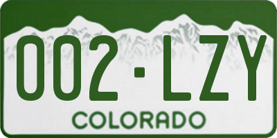 CO license plate 002LZY
