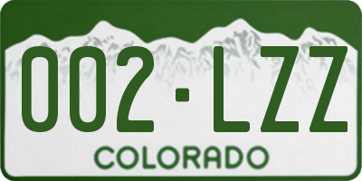CO license plate 002LZZ