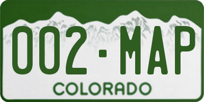 CO license plate 002MAP