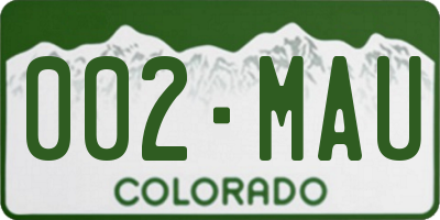 CO license plate 002MAU