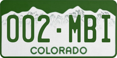 CO license plate 002MBI