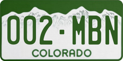 CO license plate 002MBN