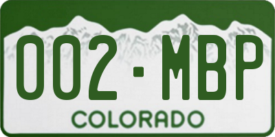 CO license plate 002MBP