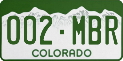 CO license plate 002MBR