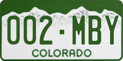 CO license plate 002MBY