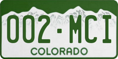CO license plate 002MCI