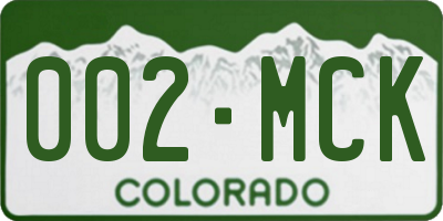 CO license plate 002MCK