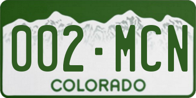 CO license plate 002MCN