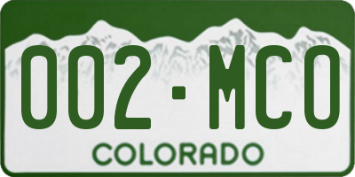 CO license plate 002MCO