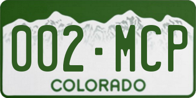 CO license plate 002MCP