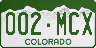 CO license plate 002MCX