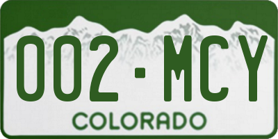CO license plate 002MCY