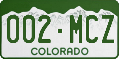 CO license plate 002MCZ