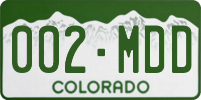 CO license plate 002MDD