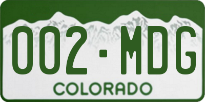 CO license plate 002MDG
