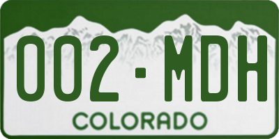 CO license plate 002MDH