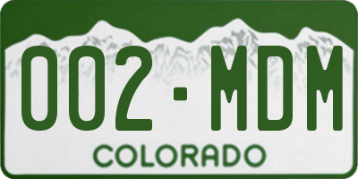 CO license plate 002MDM