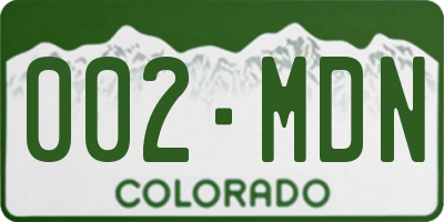 CO license plate 002MDN