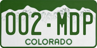 CO license plate 002MDP